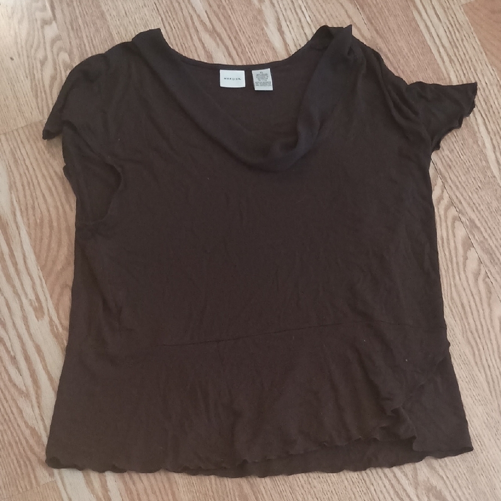 Merona Dark Brown Short Sleeve Top